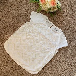 Madewell 100% Linen Top with Embroidered Pattern